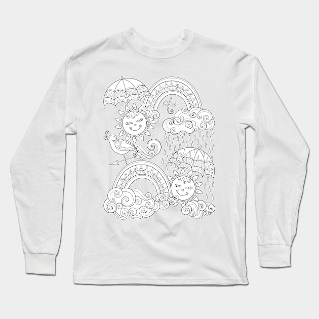 Noncolored Fairytale Weather Forecast Print Long Sleeve T-Shirt by lissantee